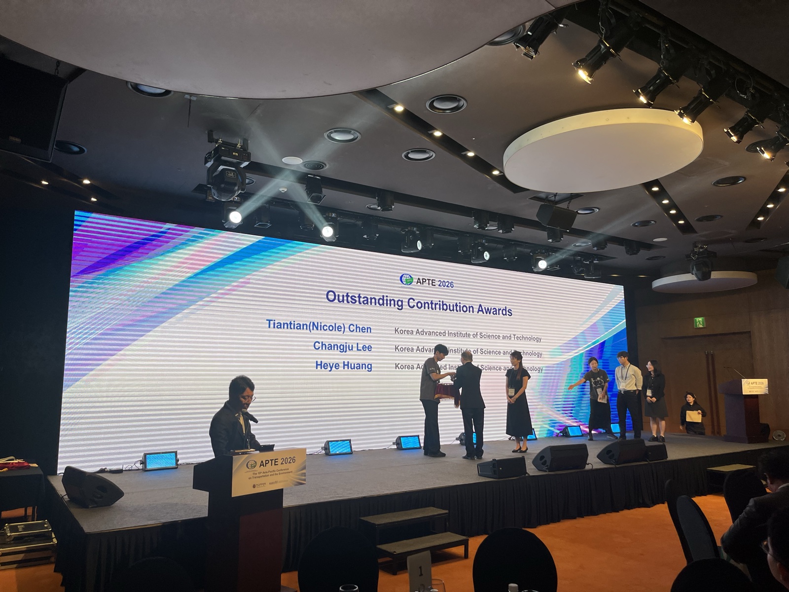 Outstanding Contribution Awards for Tiantian Chen, Changju Lee, and Heye Huang at APTE 2026