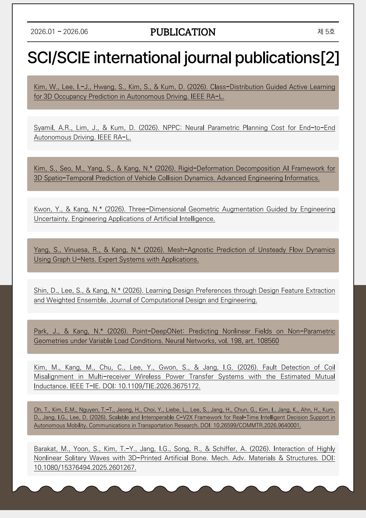 Cho Chun Shik Newsletter No. 5, page 22: Publications