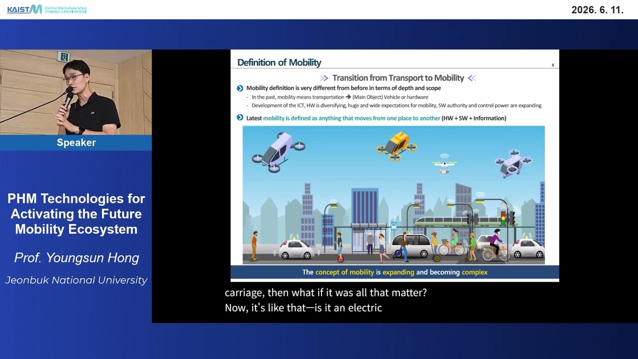 Prof. Youngsun Hong seminar on PHM technologies for future mobility ecosystems, KAIST IMPACTs