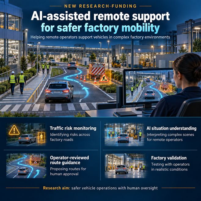 DOVE project overview: AI-assisted remote support for safer factory mobility, from traffic risk monitoring to factory validation